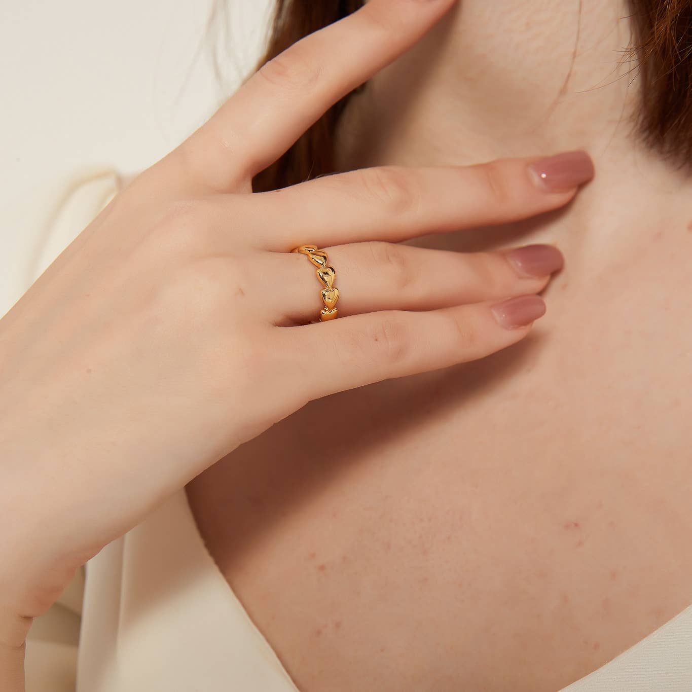 Rachel gold adjustable heart ring, gold ring