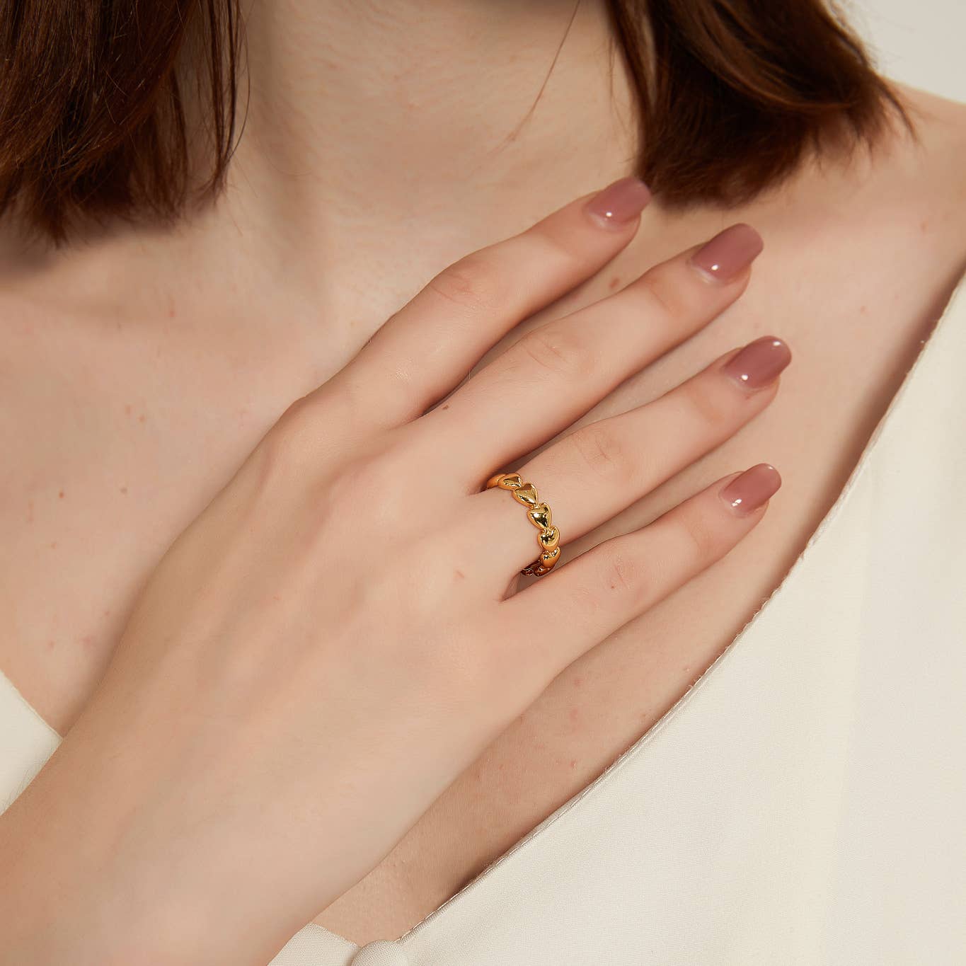 Rachel gold adjustable heart ring, gold ring