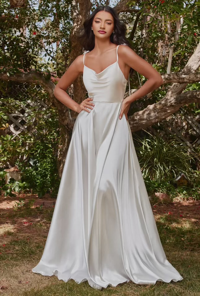 Emma Cowl Neckline Satin Bridal Dress