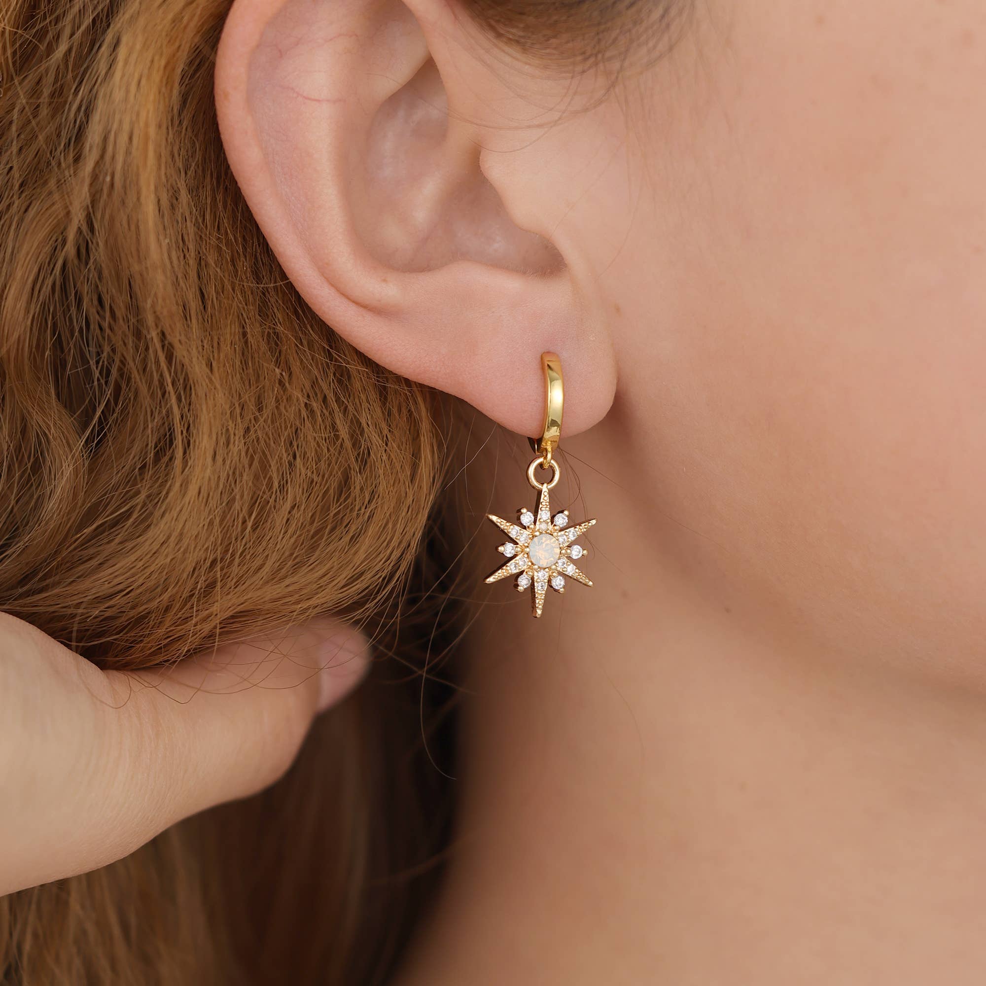 Star Huggie earrings