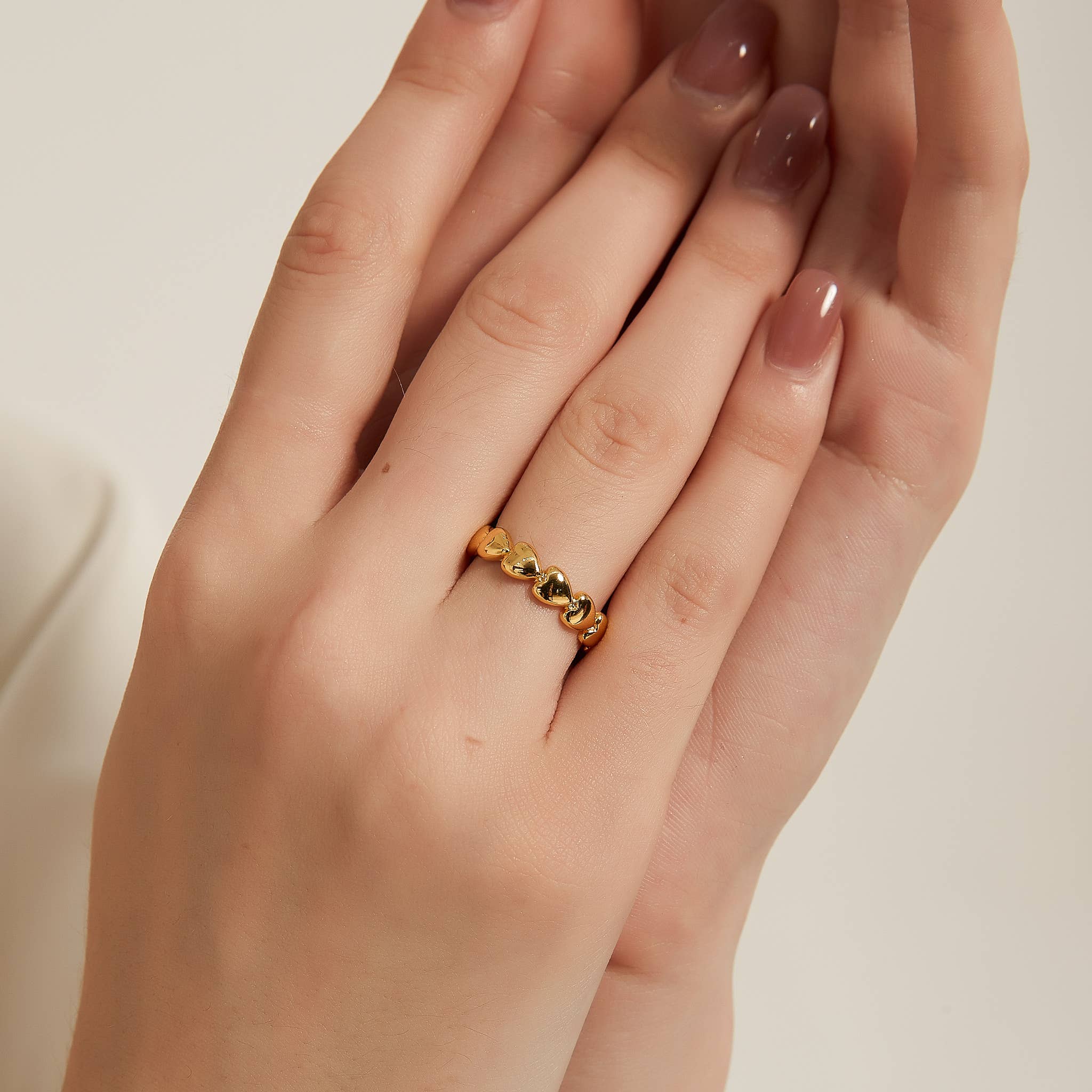 Rachel gold adjustable heart ring, gold ring