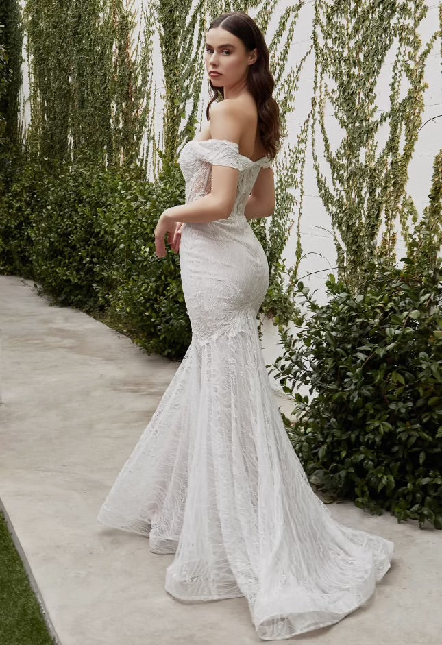 Aurora Off Shoulder Lace Mermaid Bridal Dress