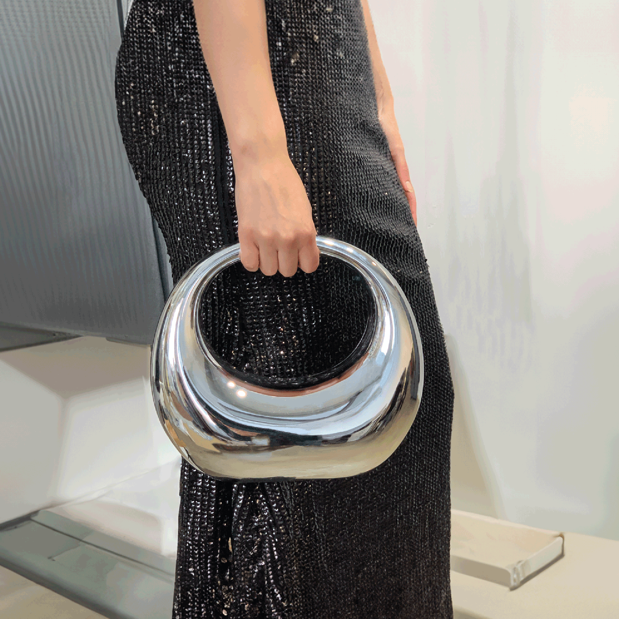 Moonlit Love Metallic Clutch Purse