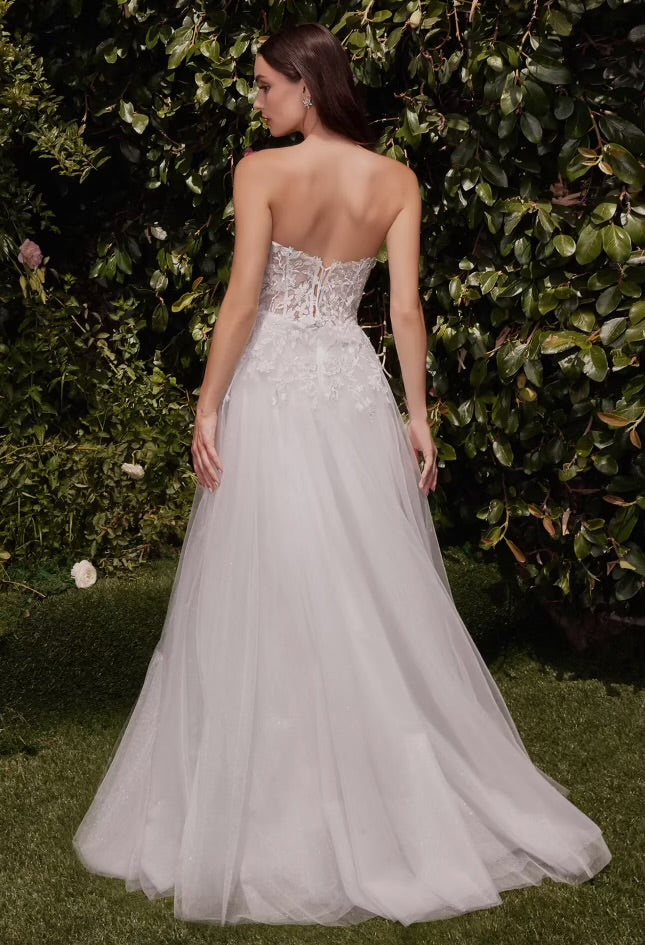 Strapless A-Line Lace & Tulle Bridal Dress