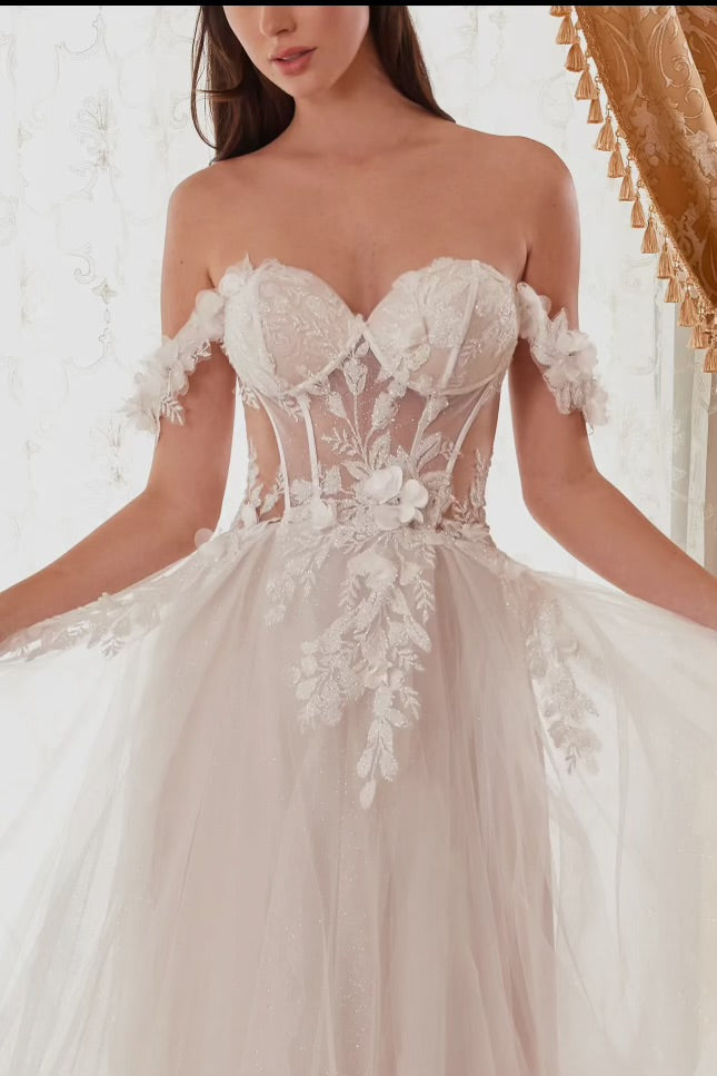 Amelia Strapless Lace Bridal Dress