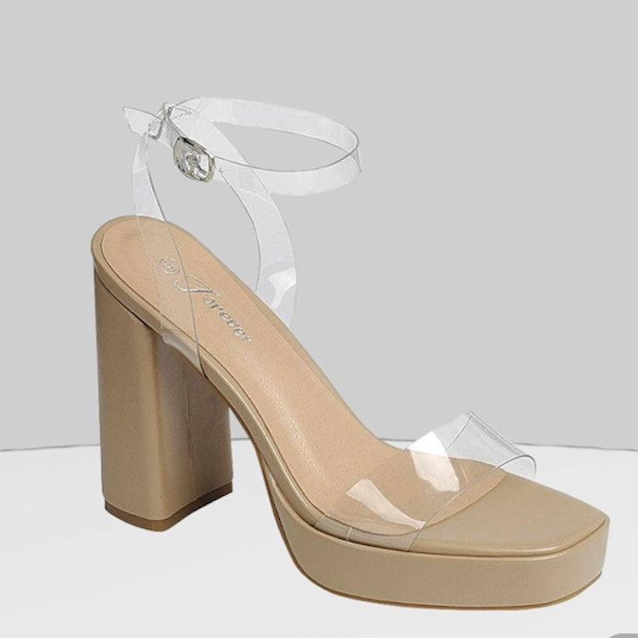 Bambi Clear strap heels