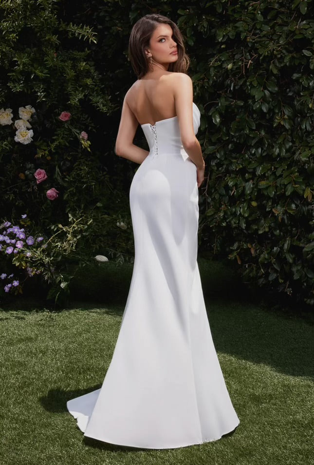 Strapless Chiffon Bridal Gown