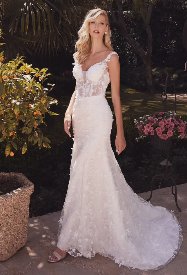 Floral Mermaid Bridal Gown