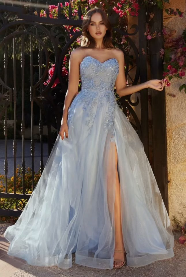 Regina Layered Tulle Strapless Ball Gown