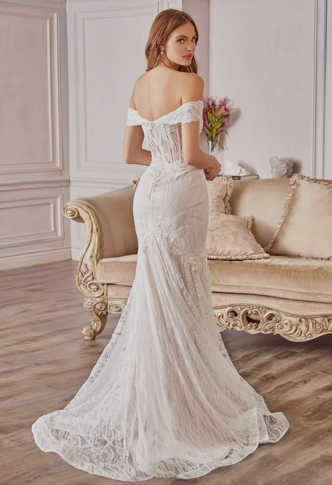 Aurora Off Shoulder Lace Mermaid Bridal Dress