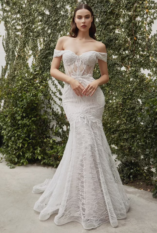 Aurora Off Shoulder Lace Mermaid Bridal Dress