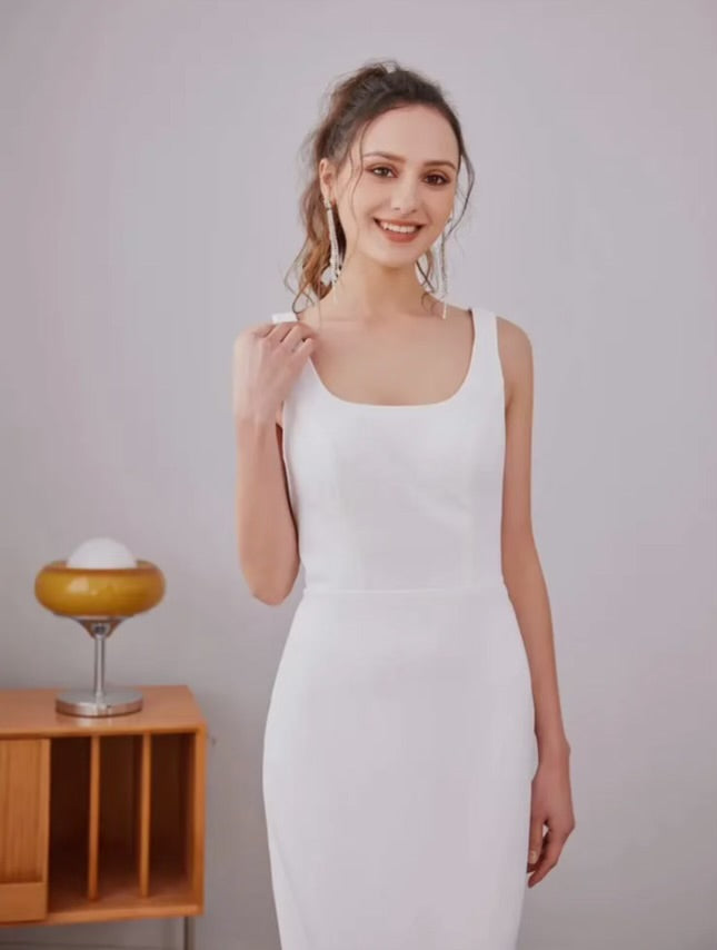 Melanie soft midi bridal dress