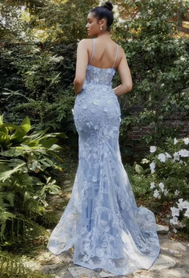 Nayeli Opal Butterfly Garden Corset Mermaid Gown