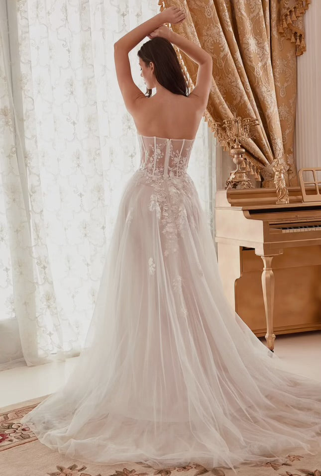 Strapless Lace Bridal Dress