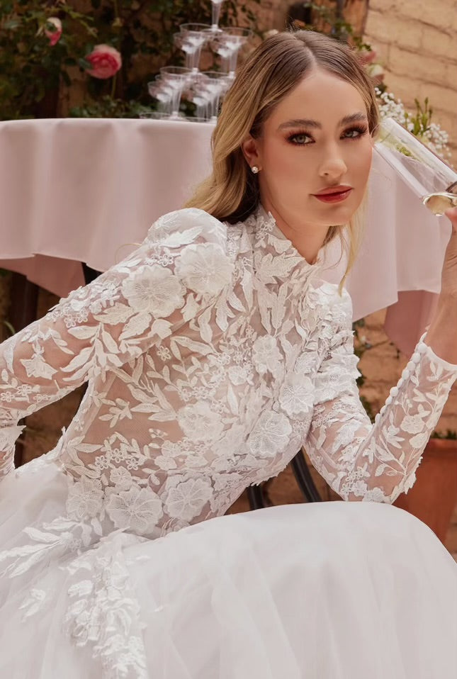 Lace Long Sleeve Lace Bridal Dress