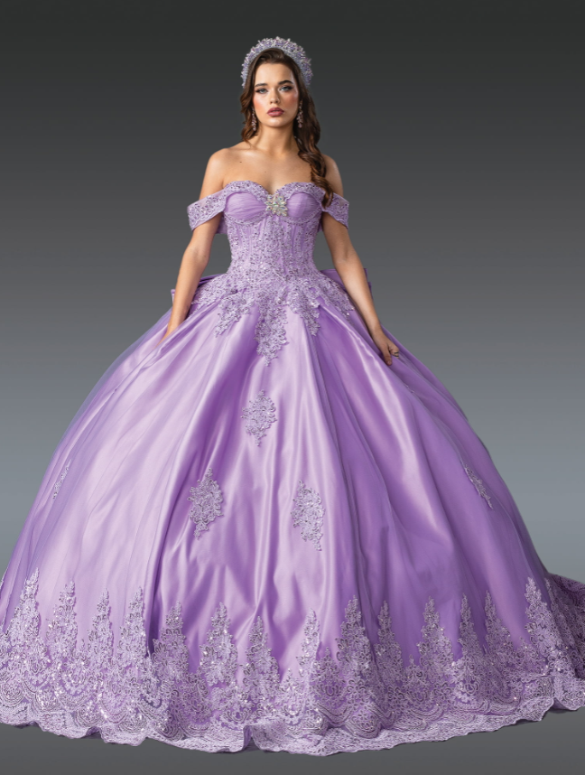 Andrea Off-Shoulder Gown with Gemstone Accents Quinceanera Dress