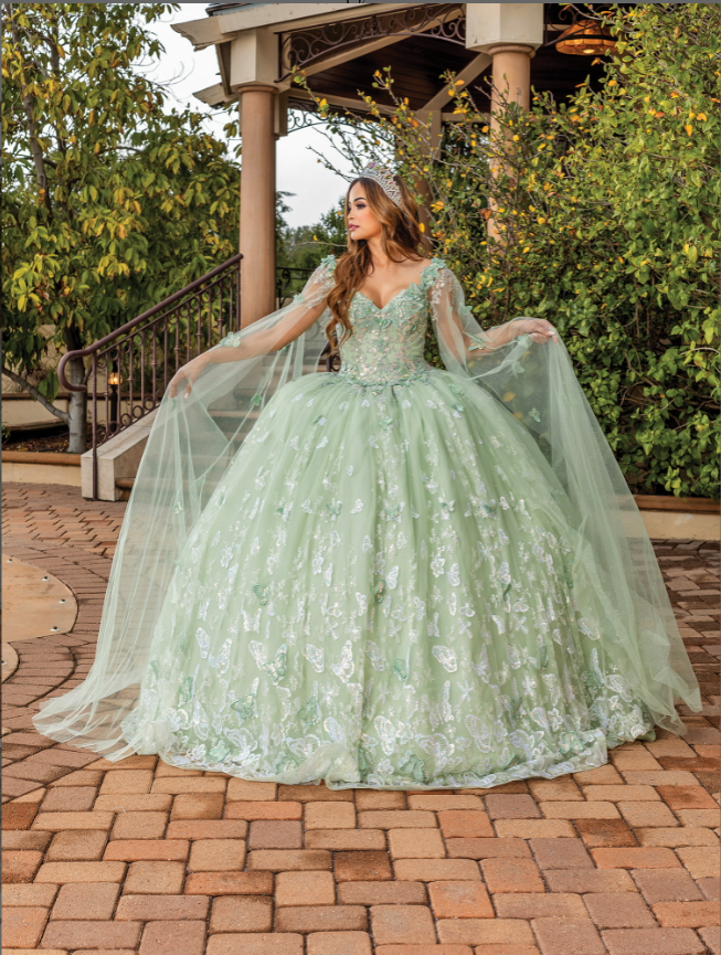 Cecilia Off-the-Shoulder gown with Sleeved Bolero Quinceanera dress