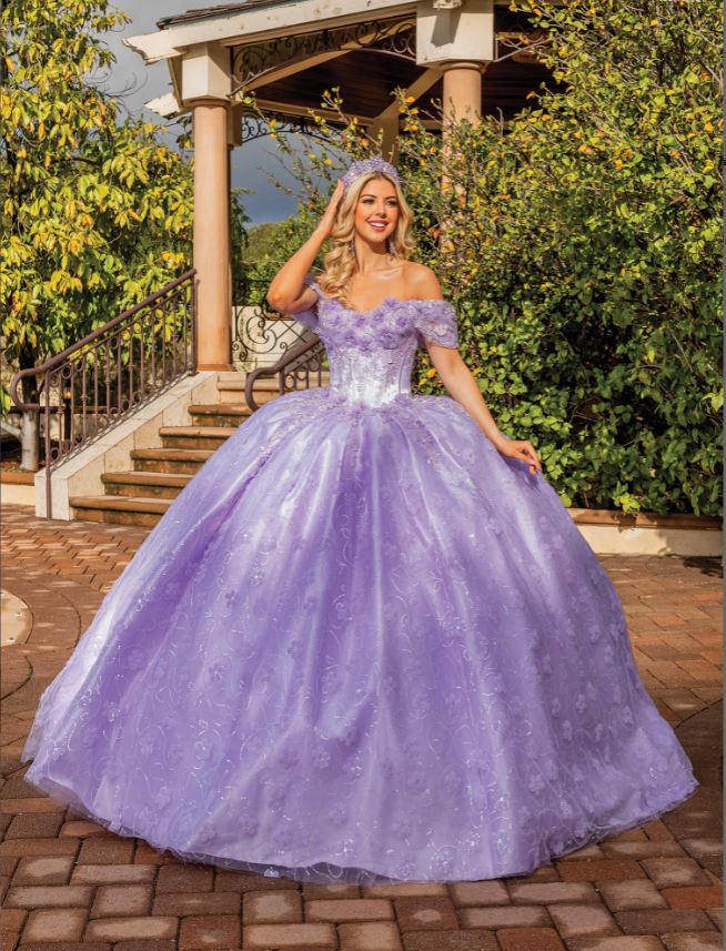 Alice Embroidered Gown with Overlay Skirt Quinceanera dress