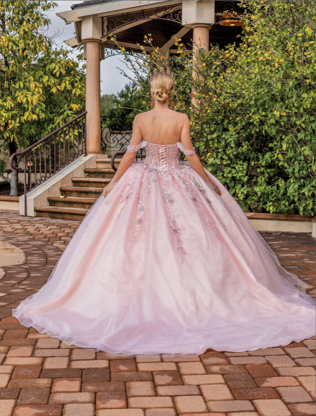 Nancy Off-the-Shoulder Gown with Lace-Up Back Quinceanera Dress