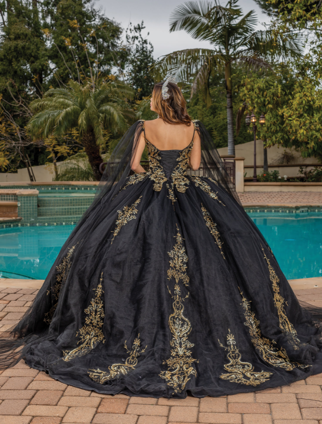 Katniss Embroidered Gown with Off-Shoulder Neckline Quinceanera Dress