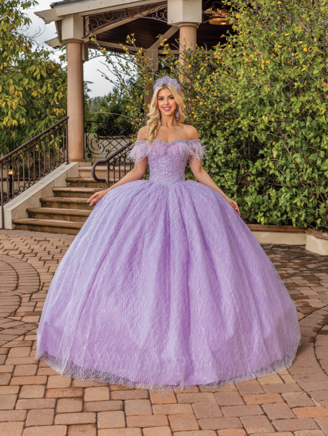 Iris Tulle Gown with Off-Shoulder Neckline Quinceanera dress