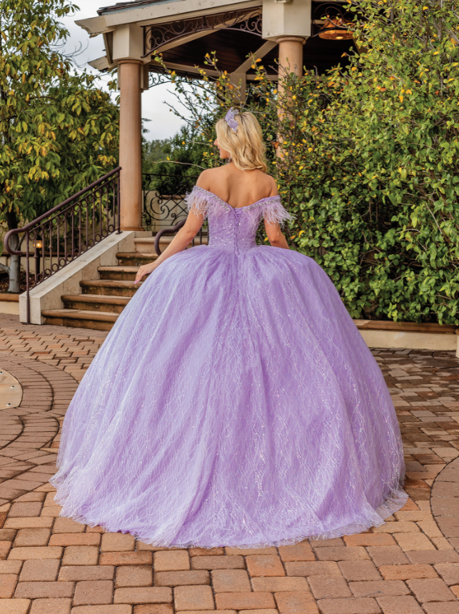 Iris Tulle Gown with Off-Shoulder Neckline Quinceanera dress