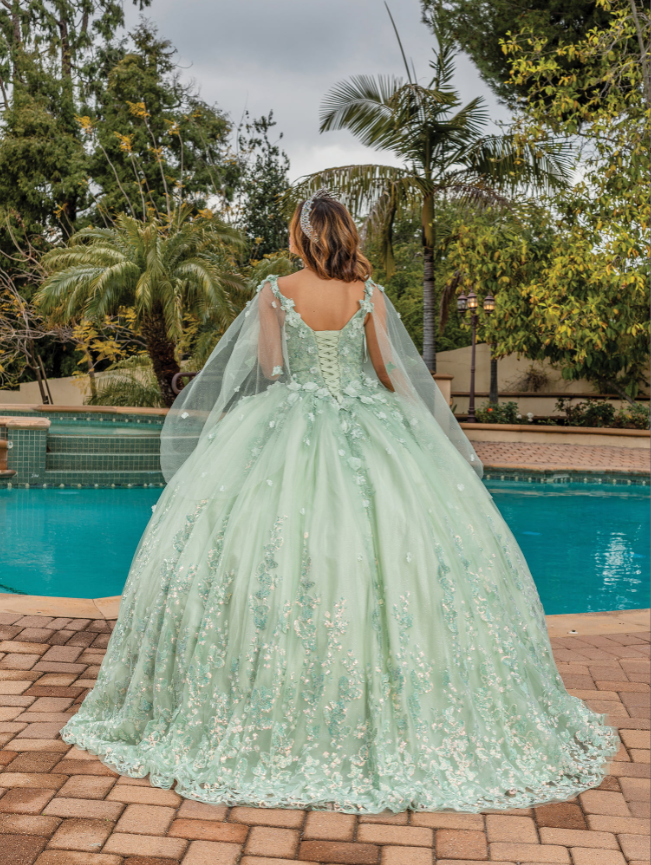 Cassy Bodice Gown with Sheer Overlay Skirt Quinceanera dress