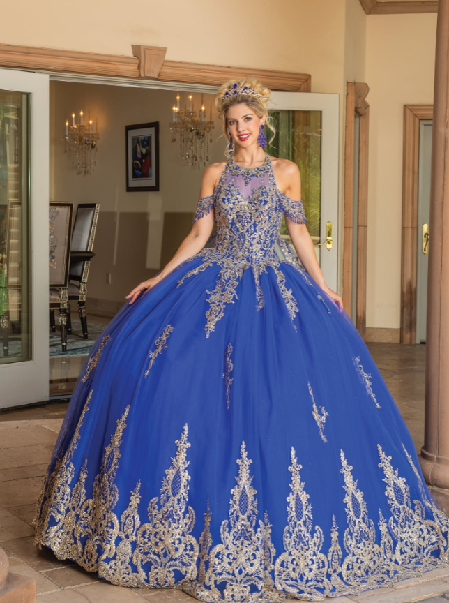 Sadie Lace-Adorned Gown with Embellishments Quinceanera dress