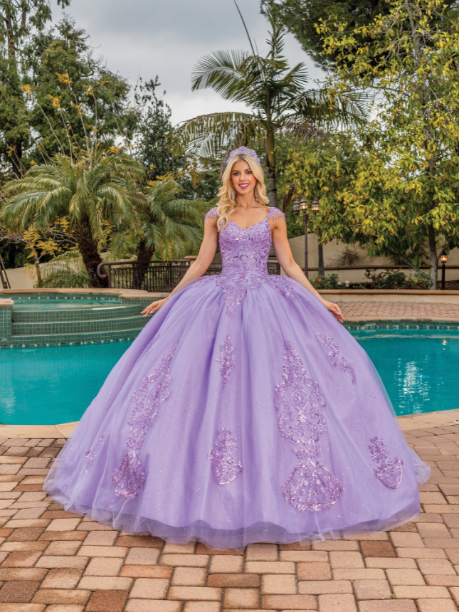 Madelyn Keyhole Back gown with Tulle Skirt Quinceanera dress