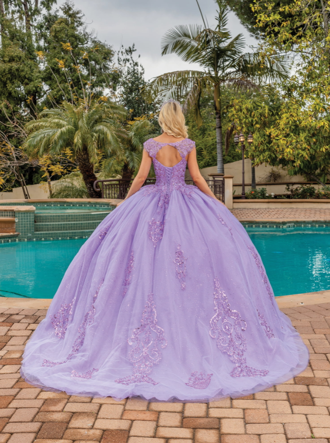 Madelyn Keyhole Back gown with Tulle Skirt Quinceanera dress