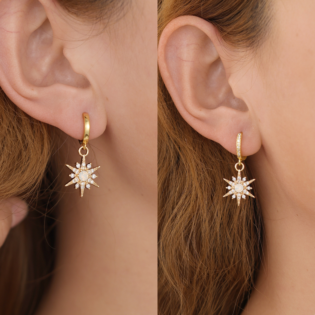 Star Huggie earrings