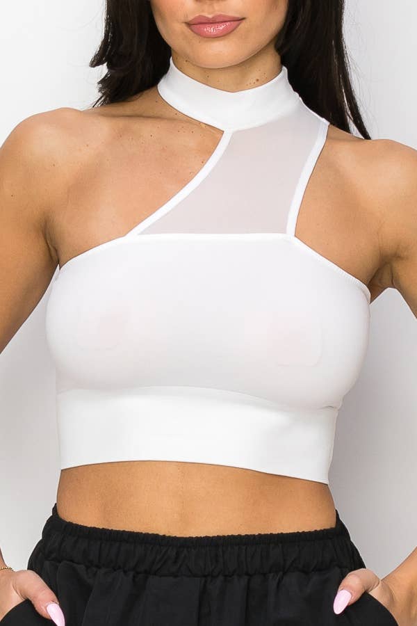 Ashley sleeveless mock neck crop top